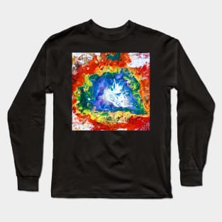 Abstract paint pour design Long Sleeve T-Shirt